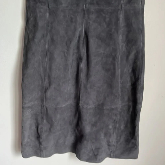 NEW Vince Suede goat leather V Neck Shift Dress - Picture 11 of 14